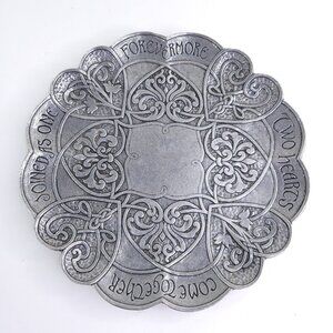 Kimberly McSparran Forevermore Carson Pewter Two Hearts Decorative Plate 2002